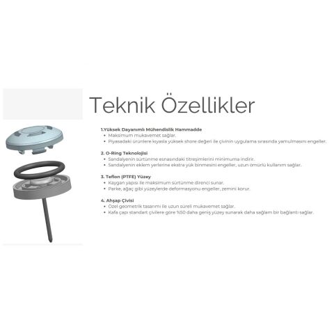 24 Adet Silentplug Sessiz Tapa Masa Sandalye Çivili Polygrid Siyah