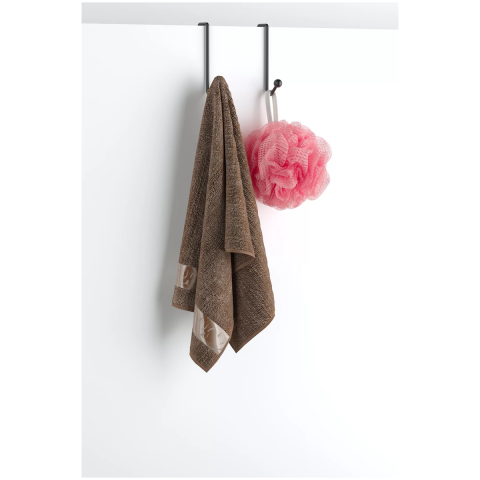 Tekno Tel LM-065 Asmalı 2 Katlı Düz Banyo Duşakabin Rafı Siyah