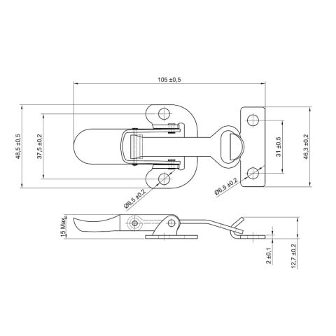 Kaput Gergi Mandalı Kovan Kilidi Sandık Klipsi 41-001