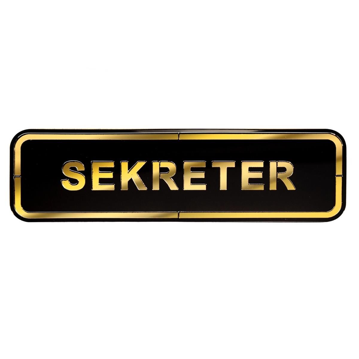 Abs Lüx Çift Katlı Yönlendirme Levhası Siyah-Altın Sekreter