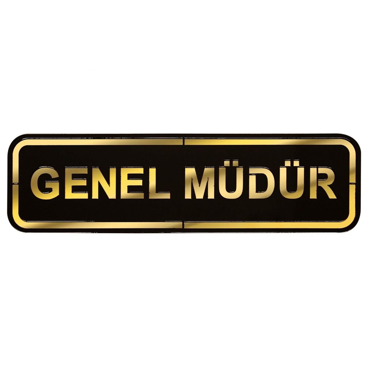 Abs Lüx Çift Katlı Yönlendirme Levhası Siyah-Altın Genel Müdür