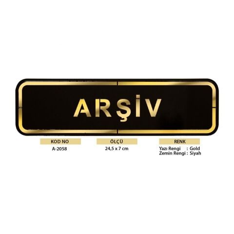 Abs Lüx Çift Katlı Yönlendirme Levhası Siyah-Altın Arşiv