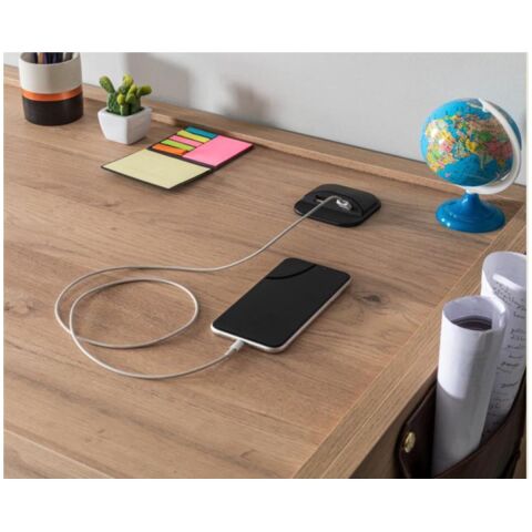 Çalışma Masası için Masa Üstü Usb Şarj Cihazı Siyah Adaptör Dahil