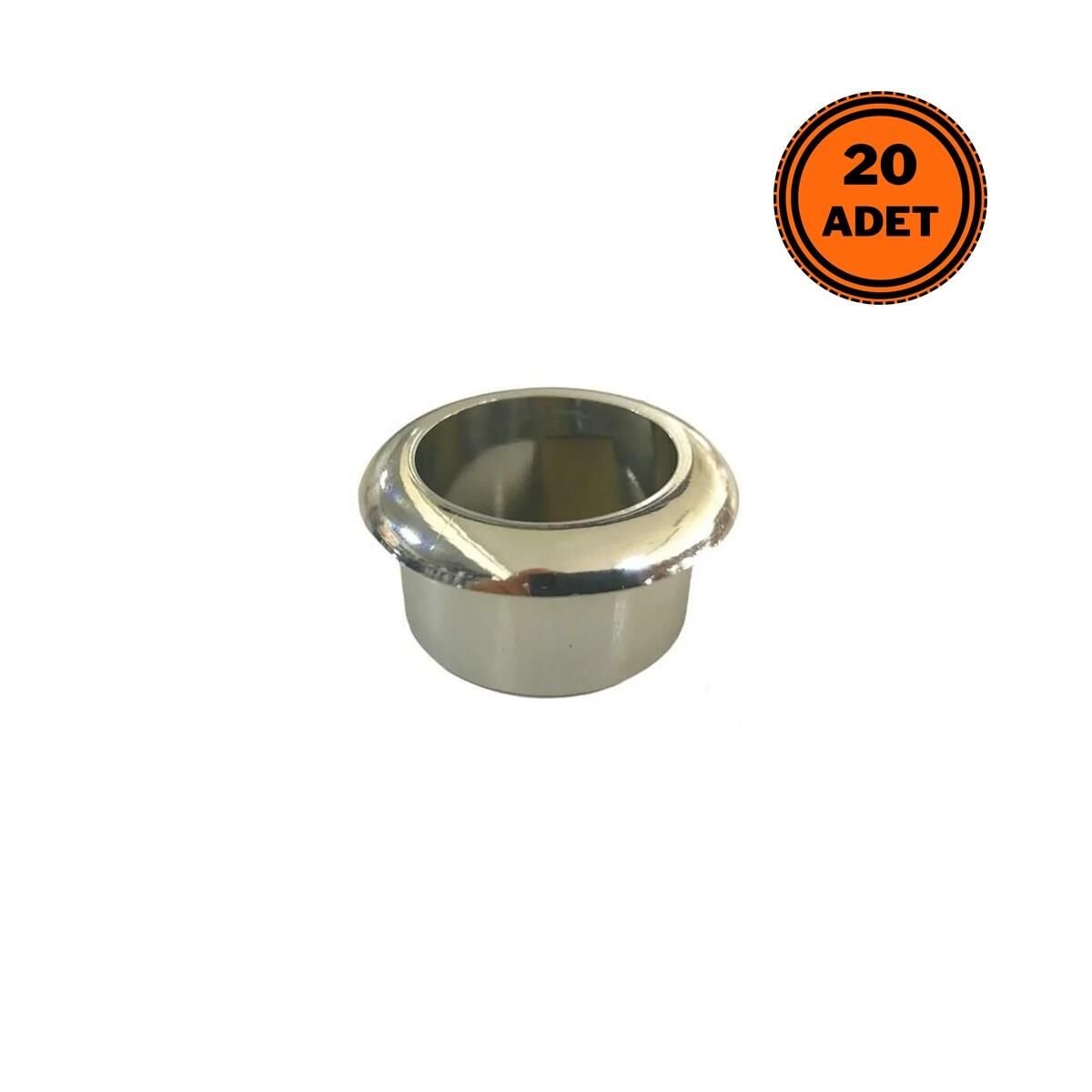 Doğalgaz Flex için 20 Adet Mermer Üstü Delik Tıpası Yüzük Krom