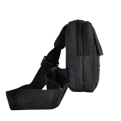 Tek Omuz Askılı Çapraz Göğüs ve Sırt Çantası Siyah Küçük Boy