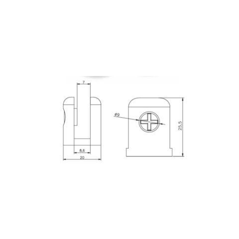 2 Adet Yuvarlak Cam Raf Tutucu Etejer 7 mm Parlak Krom Metal