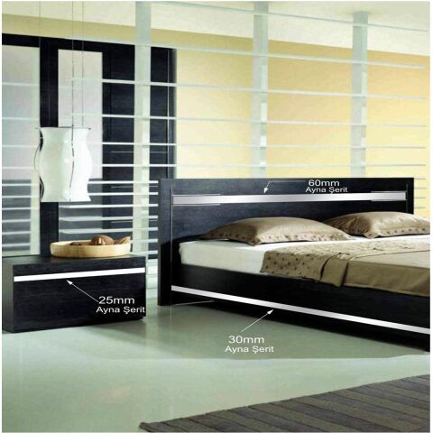 40 mm x 2800 mm Gümüş Sibu Aynalı Pleksi Şerit Mobilya Süsü