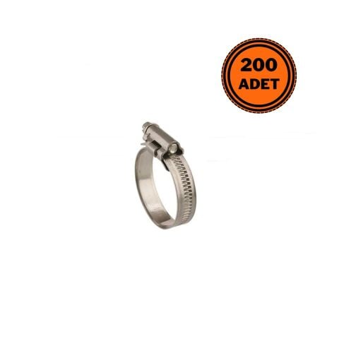 Mikalor 200 Adet W2 Hortum Kelepçesi 12-22 mm 430 Paslanmaz