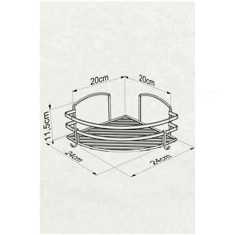 Tekno Tel ST-207 Yapışkanlı Kancalı 2 Adet Köşelik Banyo Rafı Siyah