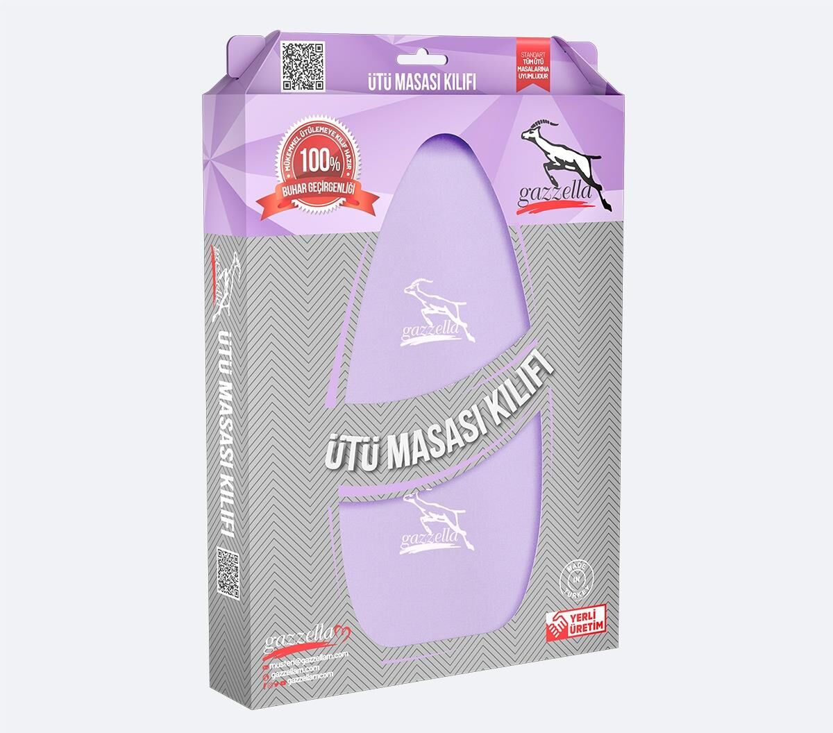 Gazella Ütü Masası Kılıfı Bezi 50 x 135 cm Lila