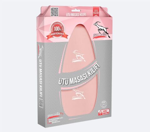 Gazella Ütü Altlığı +  Ütü Masası Kılıfı Bezi 50 x 135 cm Pudra Set