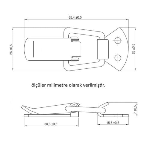 Sandık Klipsi Kilidi Gergi Mandalı 41-068 Krom