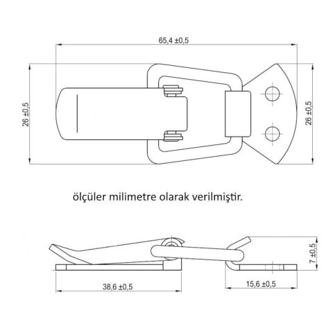 Sandık Klipsi Kilidi Gergi Mandalı 41-068 Krom