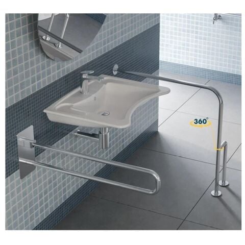 Tema Yaşlı Engelli Mafsallı Tutunma Barı Çap: 32 mm Paslanmaz