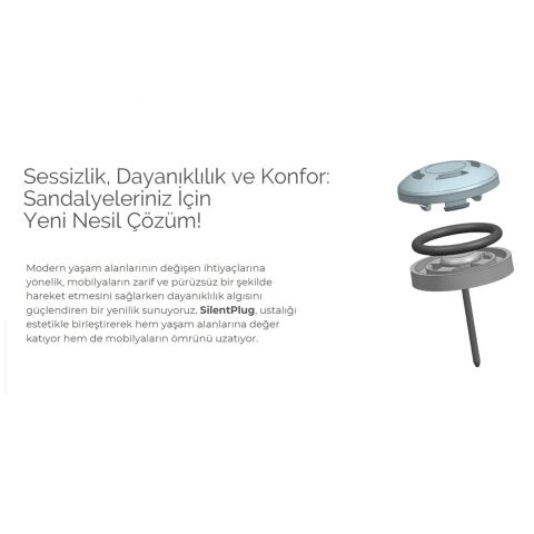 24 Adet Silentplug Sessiz Tapa Masa Sandalye Çivili Polygrid Siyah