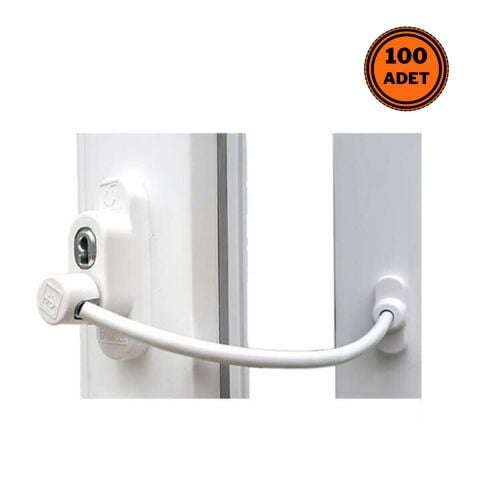 100 Adet Penkid Pvc Kapı Pencere Emniyet Çocuk Kilidi Beyaz