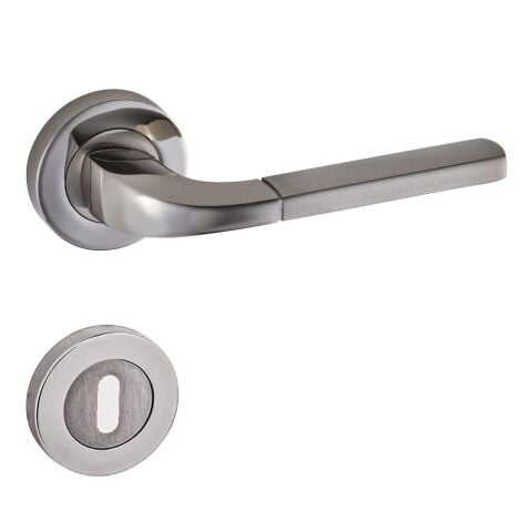 Doğanlar Berat Lüx Rozetli Kapı Kolu Nikel Saten Oda