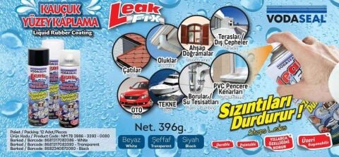 Leak Fix Sızıntı Önleyici Kauçuk Yüzey Kaplama Sprey 396 Gr Şeffaf