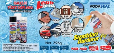 Leak Fix Sızıntı Önleyici Kauçuk Yüzey Kaplama Sprey 396 Gr Şeffaf