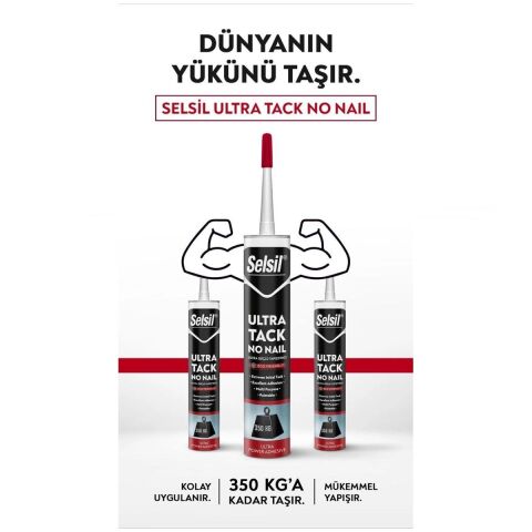 12 Adet Selsil Ultra Tack Montaj Yapıştırıcı Korniş Yapıştırıcısı 290 ml