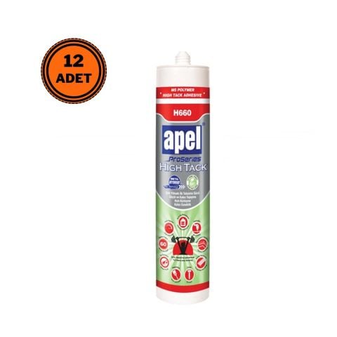 12 Adet Apel High Tack Montaj Yapıştırıcı Korniş Yapıştırıcısı 290 ml Beyaz