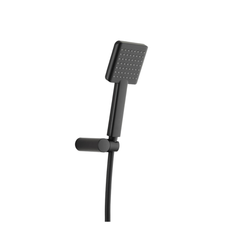 Tema Tetra Mafsallı Askılı Banyo Duş Takımı Seti Mat Siyah