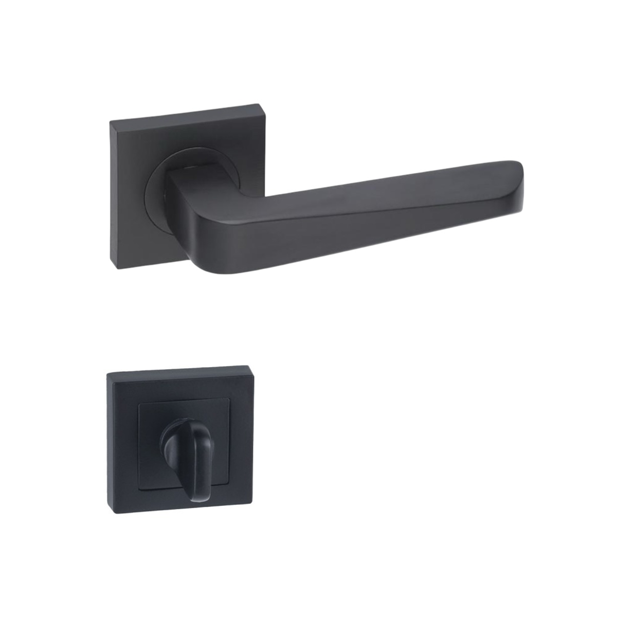 Arpat Rosa Kare Rozetli Wc Kapı Kolu Mat Siyah