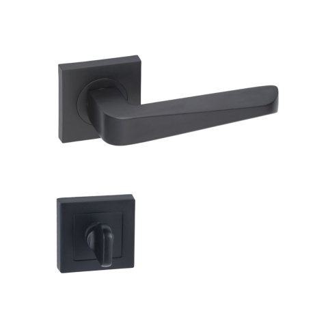 Arpat Rosa Kare Rozetli Wc Kapı Kolu Mat Siyah