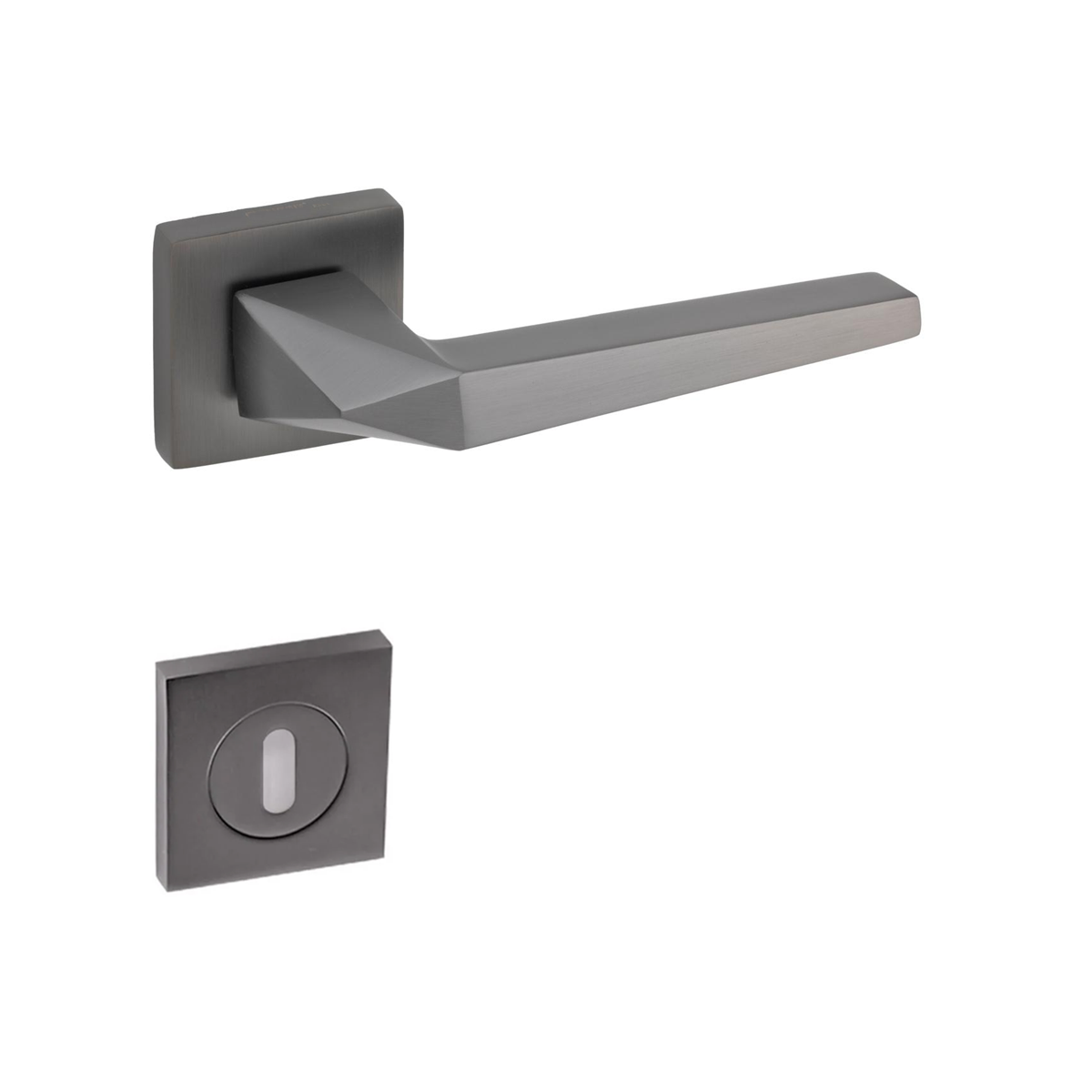 Meysan Kübra Kare Rozetli Oda Kapı Kolu Antrasit