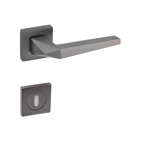 Meysan Kübra Kare Rozetli Oda Kapı Kolu Antrasit