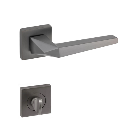 Meysan Kübra Kare Rozetli Kapı Kolu Antrasit Wc