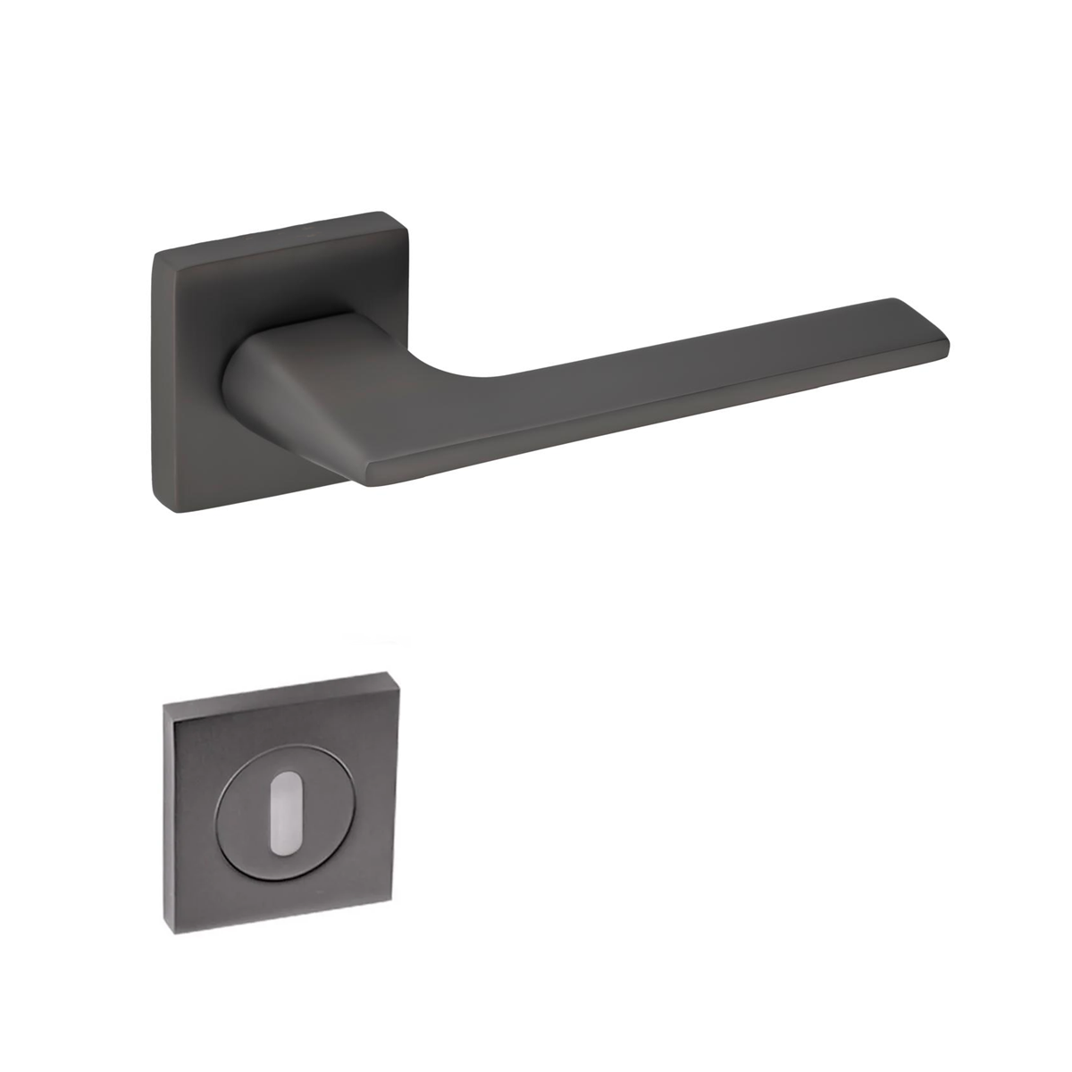 Meysan İrem Lüx Kare Rozetli Kapı Kolu Antrasit Oda