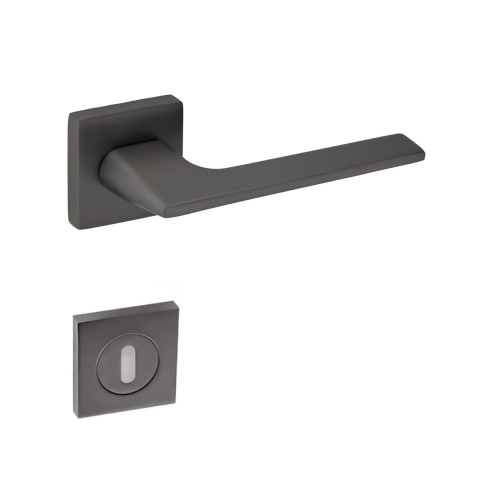 Meysan İrem Lüx Kare Rozetli Kapı Kolu Antrasit Oda