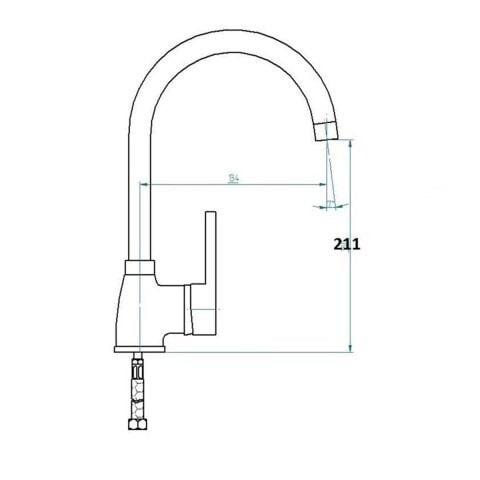 Venezia Kroma Serisi Krom Kuğu Evye Bataryası
