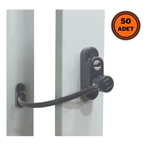 50 Adet Penkid Pvc Kapı Pencere Emniyet Çocuk Kilidi Antrasit