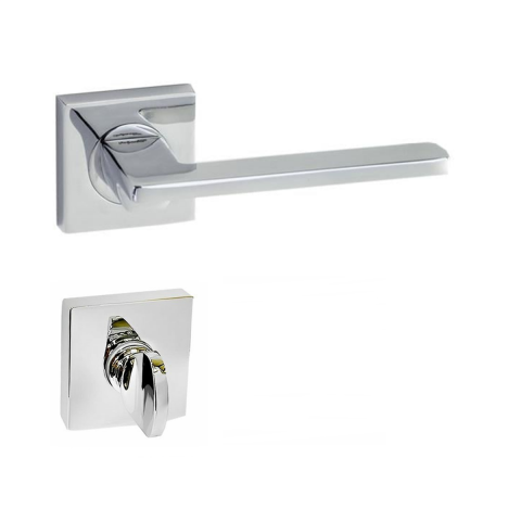 Doğanlar Pera Lüx Kare Rozetli Kapı Kolu Krom Wc