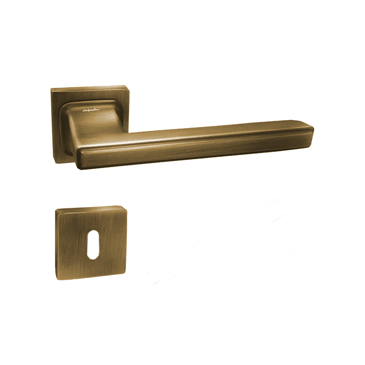 Doğanlar Techno Kare Rozetli Kapı Kolu Olifka Antik Sarı Oda