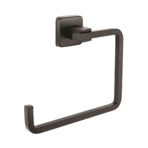 Kare Serisi Paslanmaz Mat Siyah Banyo Yuvarlak Havluluk