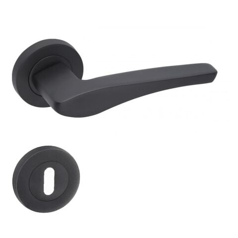 Arpat Moda Yuvarlak Rozetli Oda Kapı Kolu Mat Siyah