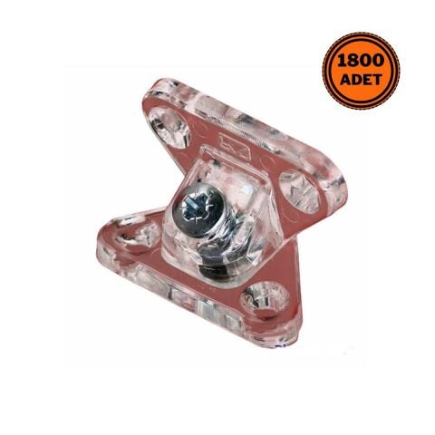 Metali Marka Plastik Açılı Kelebek Bağlantı 1800 adet Şeffaf