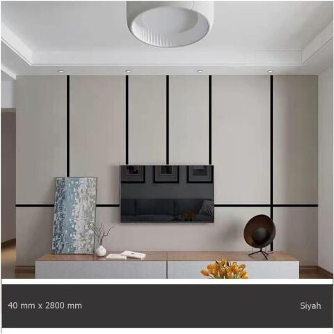 40 mm x 2800 mm Siyah Sibu Aynalı Pleksi Şerit Mobilya Süsü