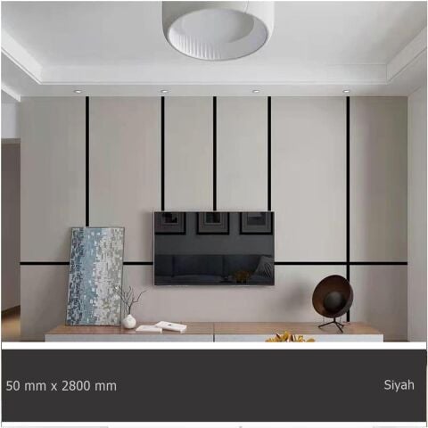 50 mm x 2800 mm Siyah Sibu Aynalı Pleksi Şerit Mobilya Süsü