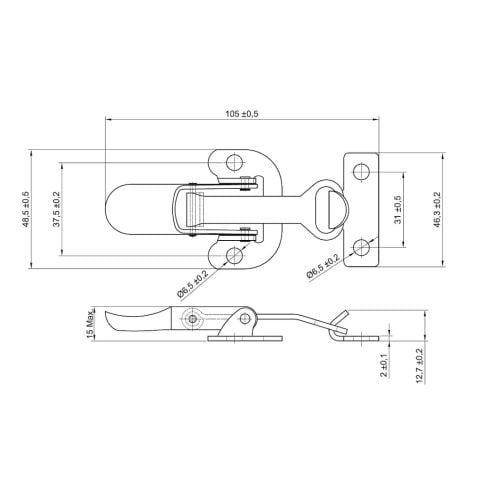 Kaput Gergi Mandalı Kovan Kilidi Sandık Klipsi 41-001