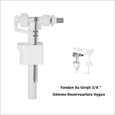Tema Siamp Rezervuar İç Takım Flatör 95-Y Yandan Su Girişli 3/8 ''