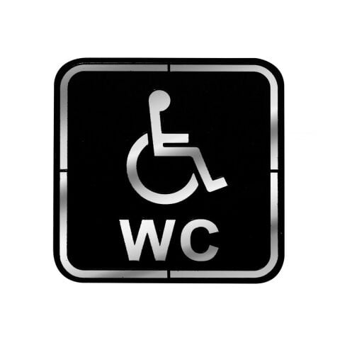 Abs Lüx Çift Katlı Yönlendirme Levhası Siyah-Gümüş Engelli Wc