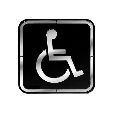 Abs Lüx Çift Katlı Yönlendirme Levhası Siyah-Gümüş Engelli Wc
