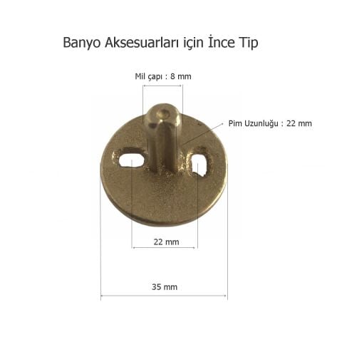 İnce Tip Banyo Aksesuar Montaj Parçası Prinç Kırılmama Garantili