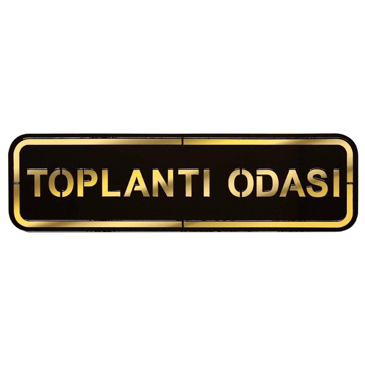 Abs Lüx Çift Katlı Yönlendirme Levhası Siyah-Altın Toplantı Odası