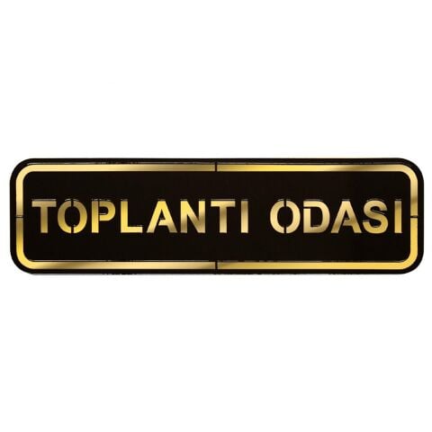 Abs Lüx Çift Katlı Yönlendirme Levhası Siyah-Altın Toplantı Odası