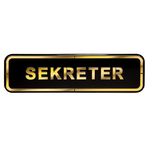 Abs Lüx Çift Katlı Yönlendirme Levhası Siyah-Altın Sekreter